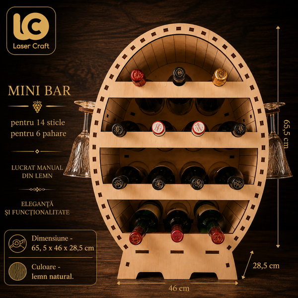 Mini-bar &bdquo;Butoi&ldquo; pentru 14 sticle MB001 foto
