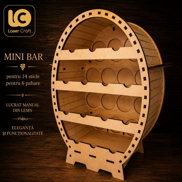 Mini-bar &bdquo;Butoi&ldquo; pentru 14 sticle MB001 foto