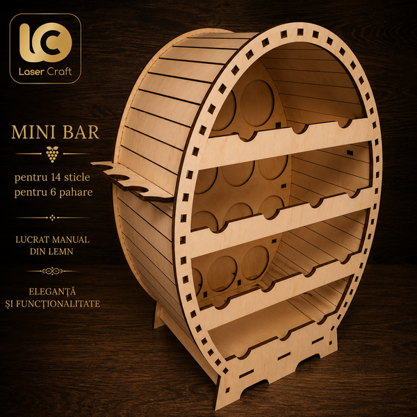 Mini-bar &bdquo;Butoi&ldquo; pentru 14 sticle MB001 foto