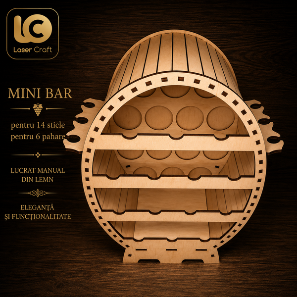 Mini-bar &bdquo;Butoi&ldquo; pentru 14 sticle MB001 foto