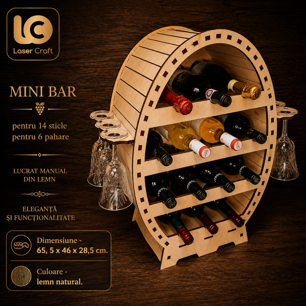 Mini-bar &bdquo;Butoi&ldquo; pentru 14 sticle MB001 foto