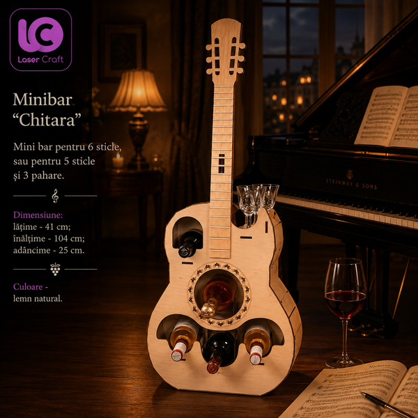 Мини-бар &laquo;Гитара&raquo; для 6 бутылок MB004 фото